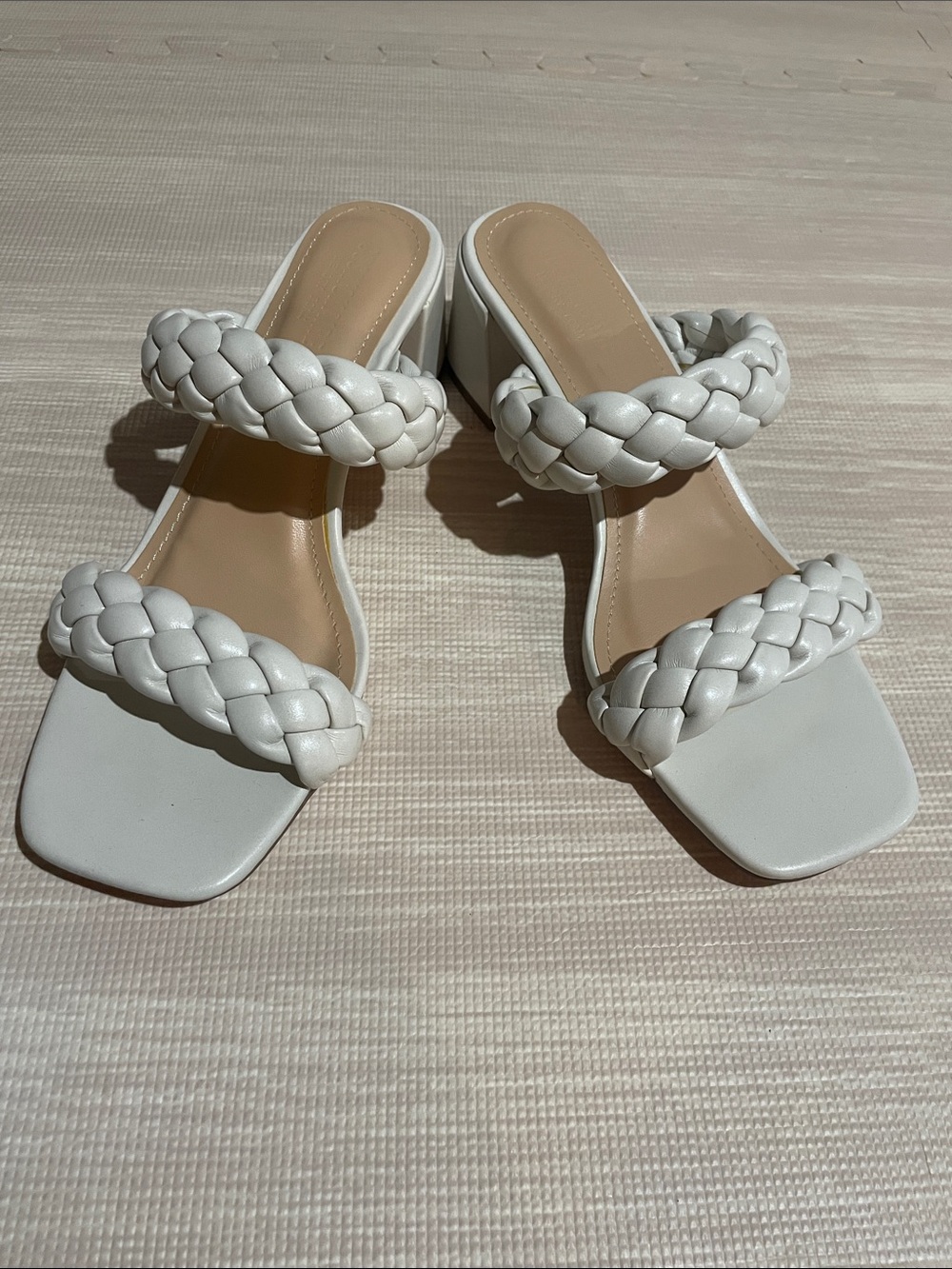 Target White Braided Double-Strap Slide Sandals